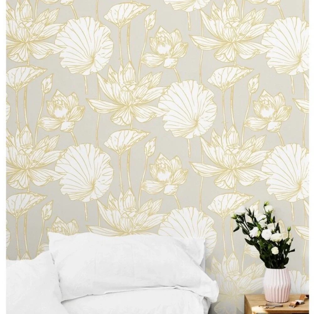 ✨NWT LOTUS FLORAL PEEL & STICK WALLPAPER✨